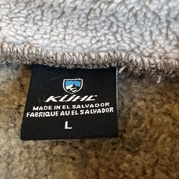 Kuhl Europa Alfpa Fleece Men’s Size Large 1/4 Zip Jacket Oatmeal Sherpa - Picture 3 of 10